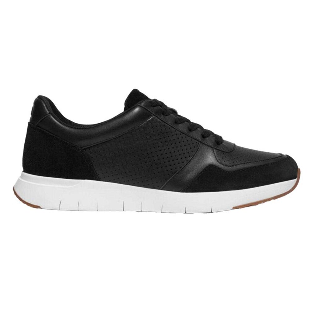 FitFlop Mens Leather Sneakers / Black